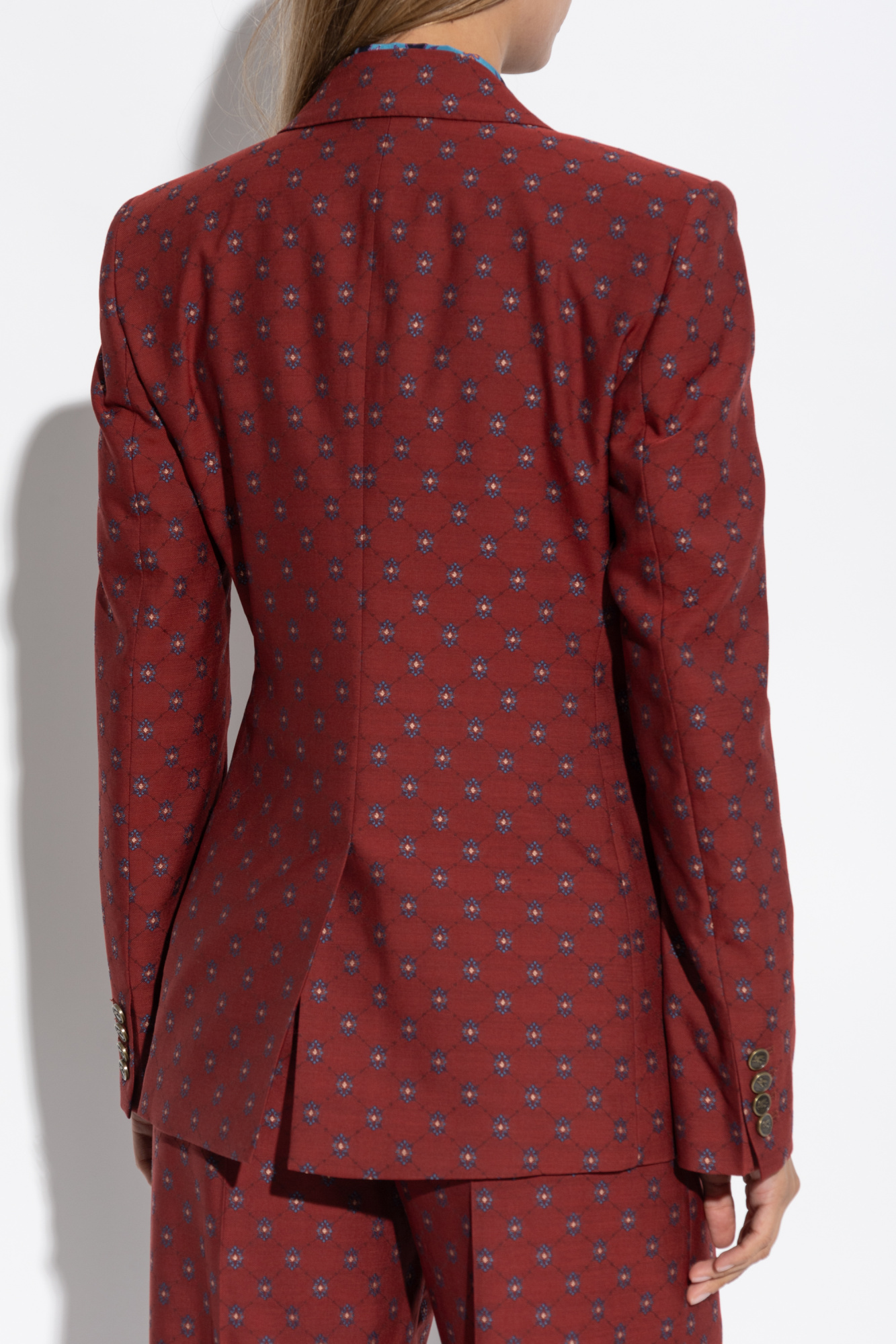 ジャケット ETRO Double-breasted blazer Bordeaux WRAA005499TU2G9 Red Patterned double-breasted blazer Etro - Vitkac Italy
